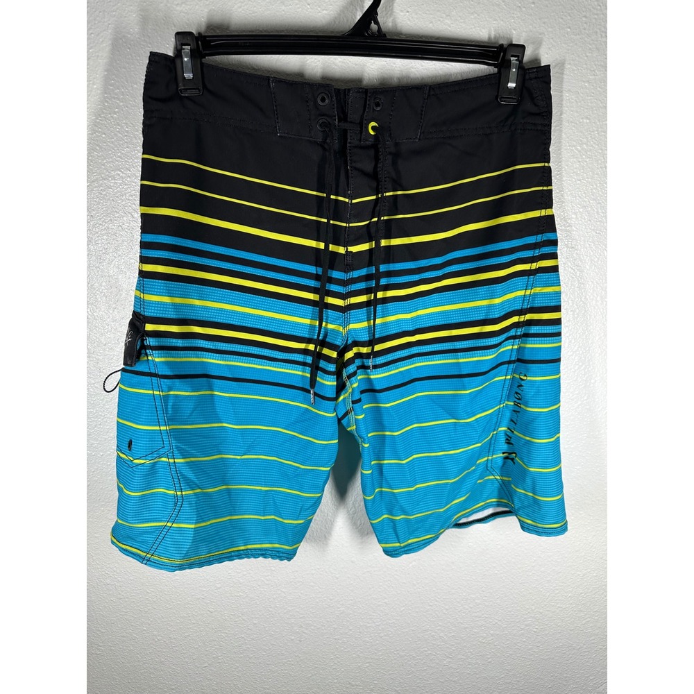 Billabong Board Shorts Mens 32 Blue Platinum X Recycler PX3 Striped‎ Swim Trunks